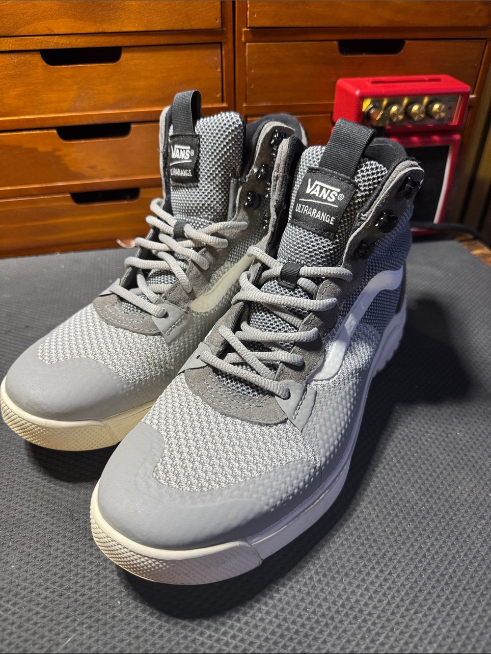 Vans Ultrarange Men's Gray High-Top Sneakers with White Side Stripe